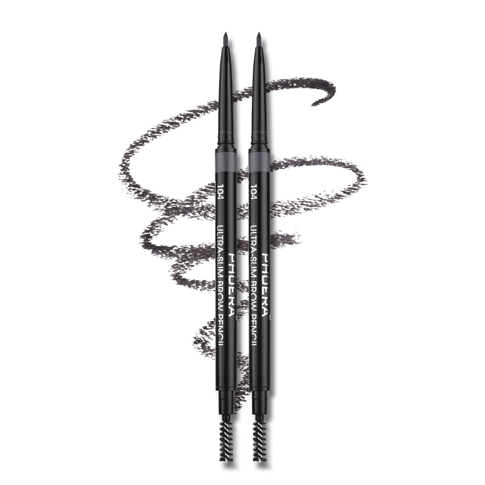 Anglicolor Eyebrow Pencil Ultrafine Tip – Waterproof, Dual-Sided with Brush (2-Pack, 2PC104)