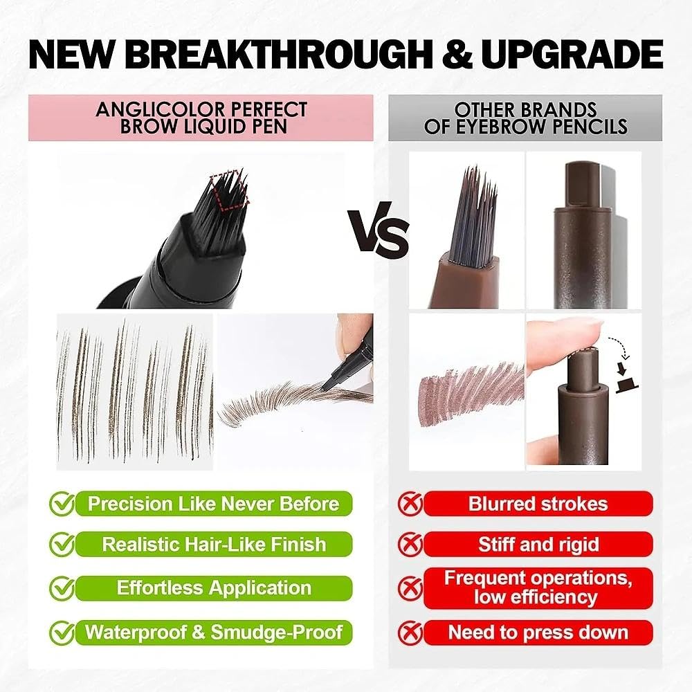 Anglicolor Microblading Eyebrow Pen – Quick, Natural, Long-Lasting Brows (Caramel Blonde 01)