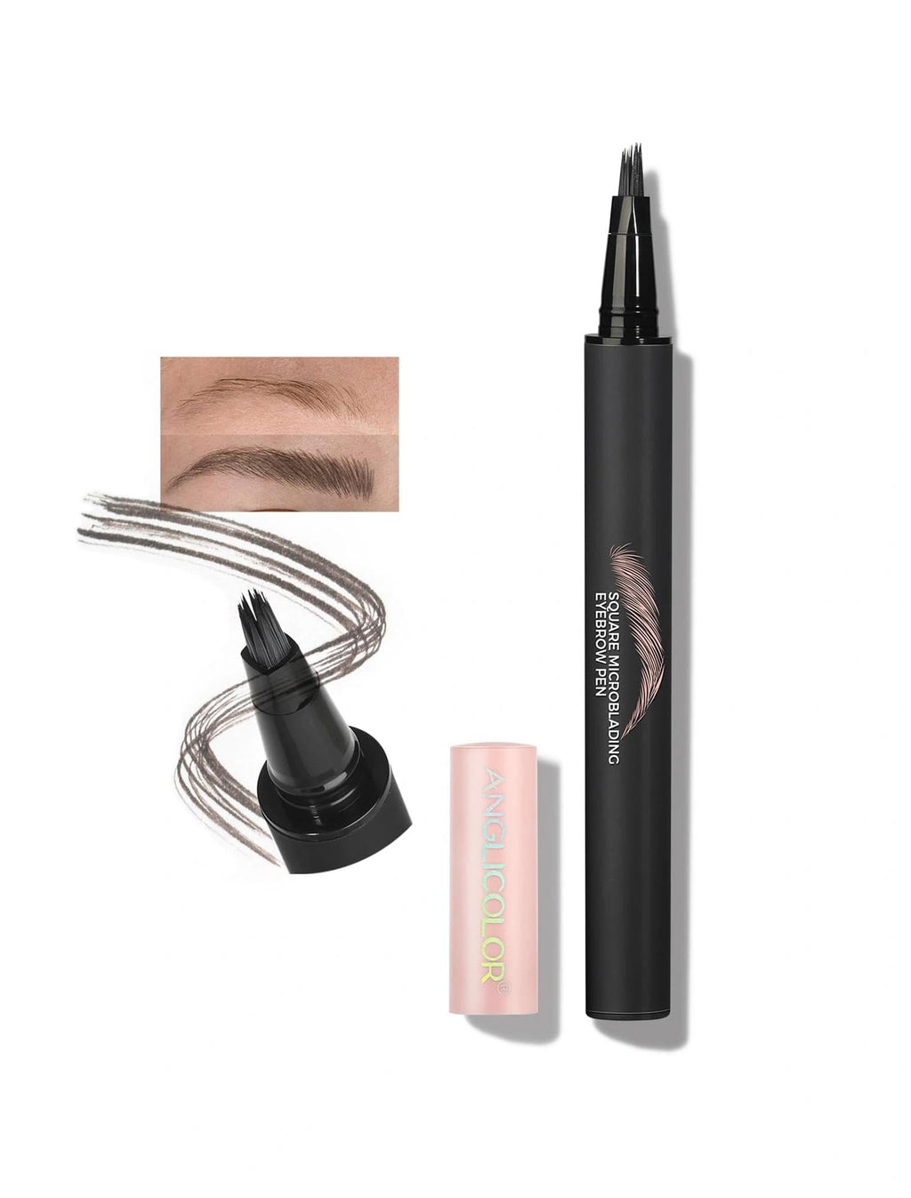 Anglicolor Microblading Eyebrow Pen – Quick, Natural, Long-Lasting Brows (Caramel Blonde 01)