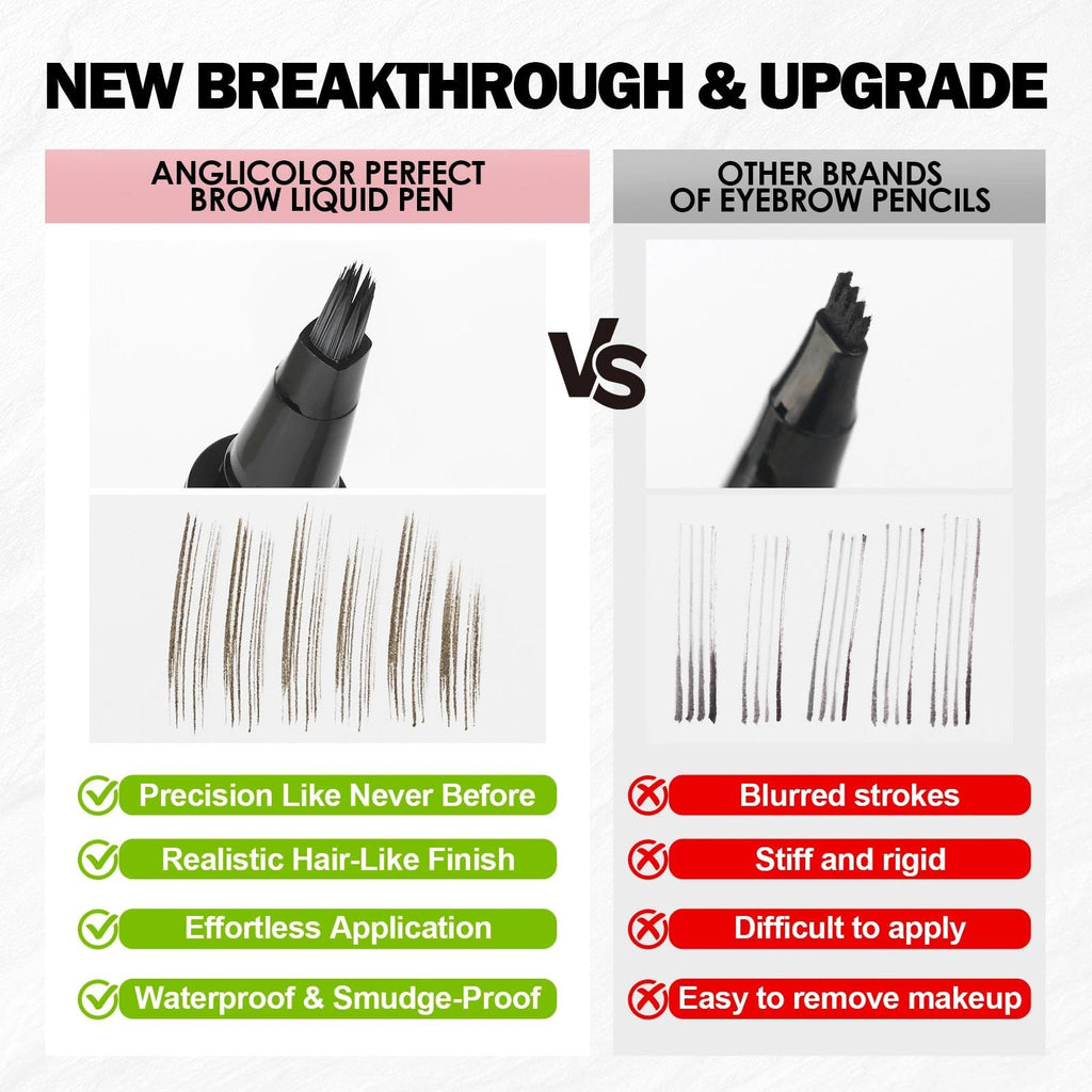 Anglicolor Mocha Microblading Brow Pen – Quick, Natural Hair-Like Strokes, Long-Lasting & Easy to Use