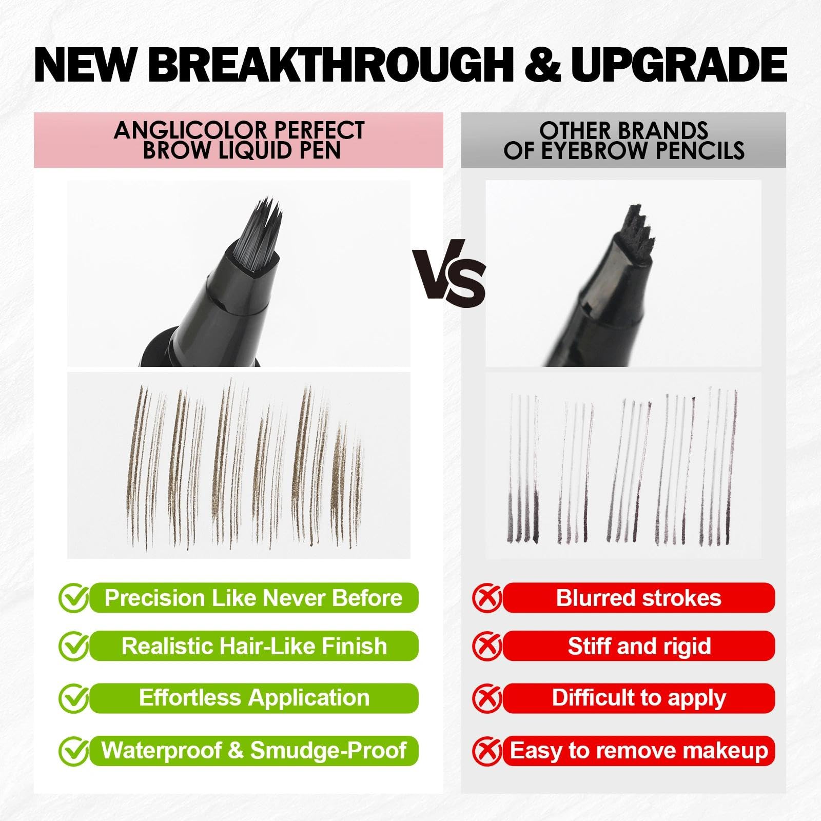 Anglicolor Mocha Microblading Brow Pen – Quick, Natural Hair-Like Strokes, Long-Lasting & Easy to Use