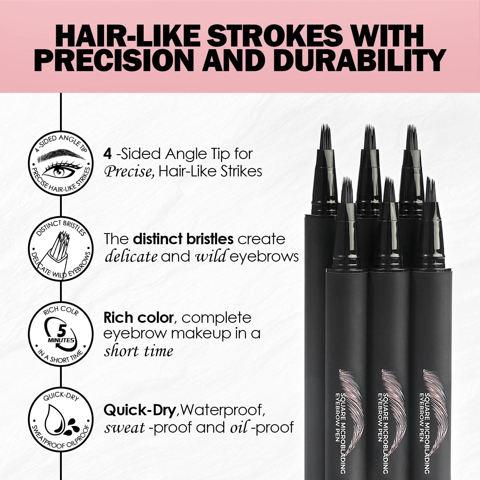 Anglicolor Mocha Microblading Brow Pen – Quick, Natural Hair-Like Strokes, Long-Lasting & Easy to Use
