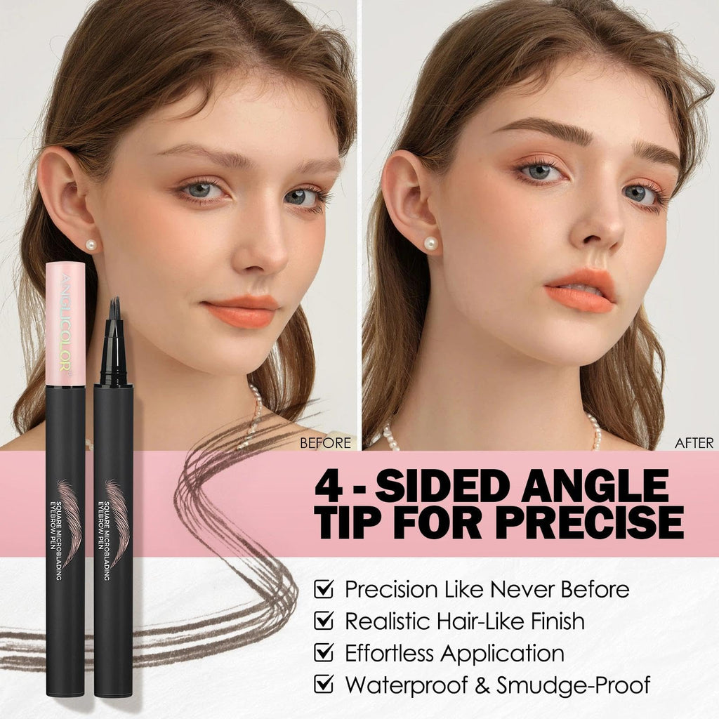 Anglicolor Mocha Microblading Brow Pen – Quick, Natural Hair-Like Strokes, Long-Lasting & Easy to Use