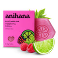 ANIHANA Body Wash Bar – Coconut Oil & Aloe Vera, Raspberry & Lime Scent | 2.8 oz
