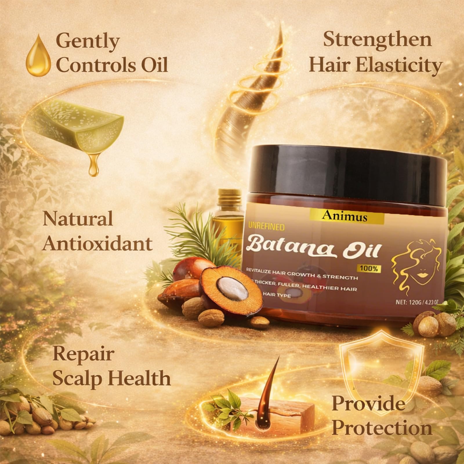 Animus Batana Oil – 100% Pure Batana Paste Hair Mask for All Hair Types