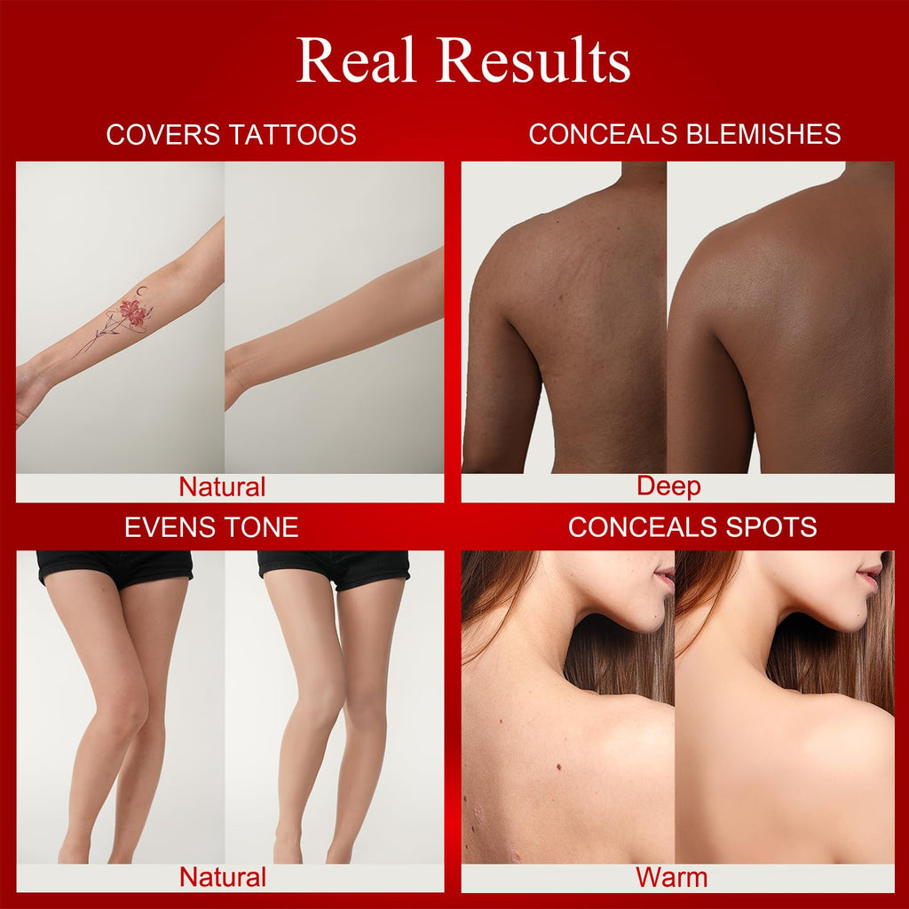 ANJOROUSA Body Coverage Perfector - Deep Tattoo Cover Up Makeup, Waterproof & Transfer-Resistant
