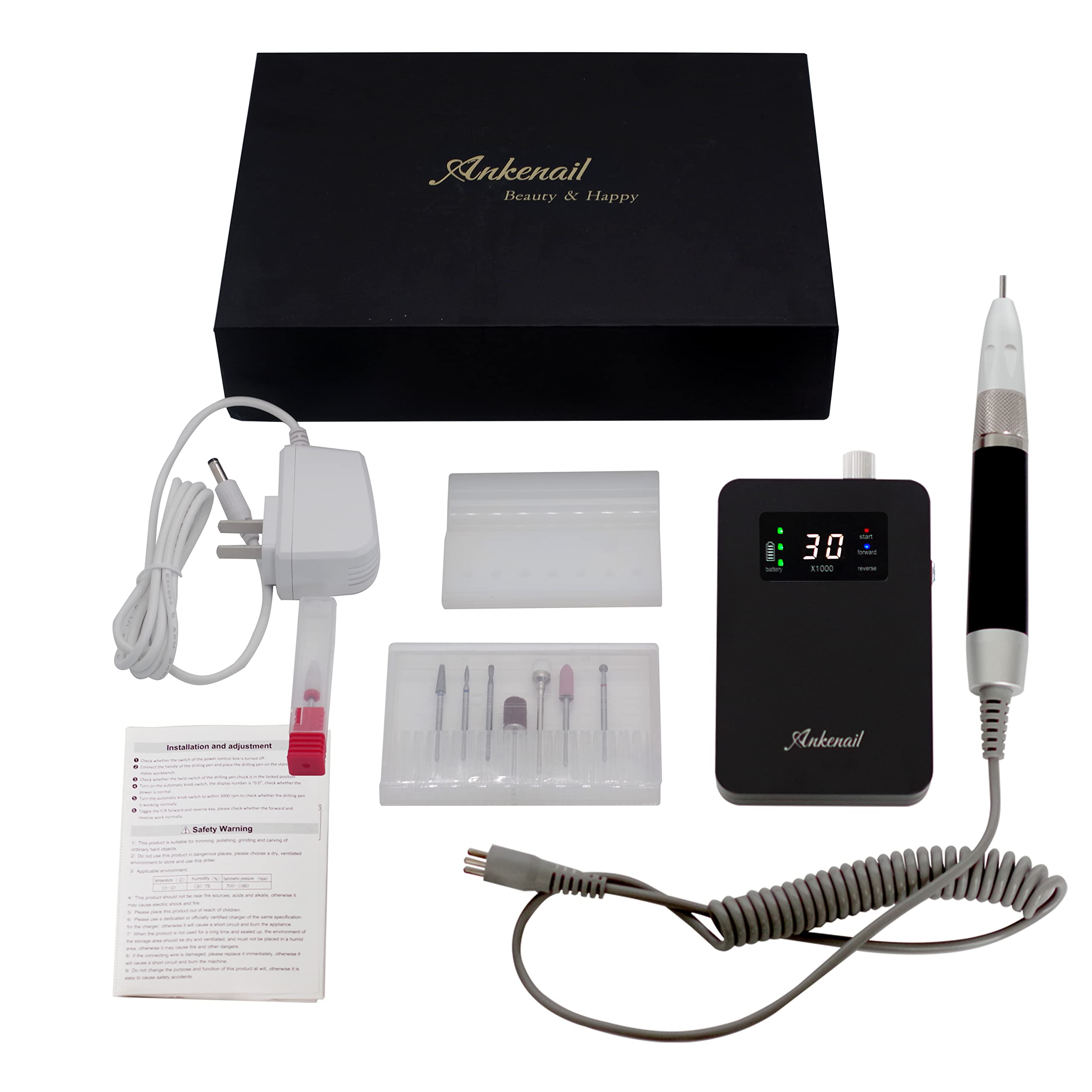 Ankenail S2 Brushless Nail Drill — Portable Cordless E‑File for Acrylic & Gel Nails