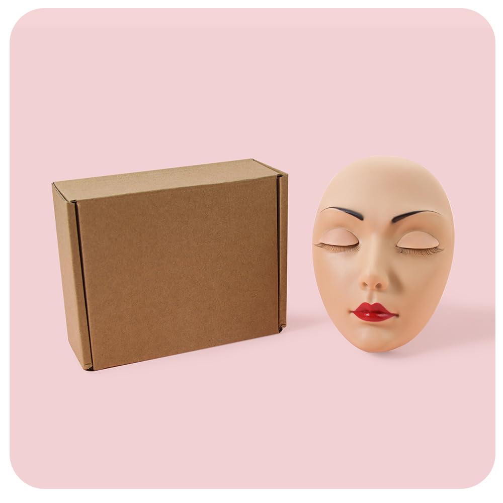 ANNAFRIS Lash Mannequin Head with Removable Eyelids – Lash Extension Training Practice Head (White)