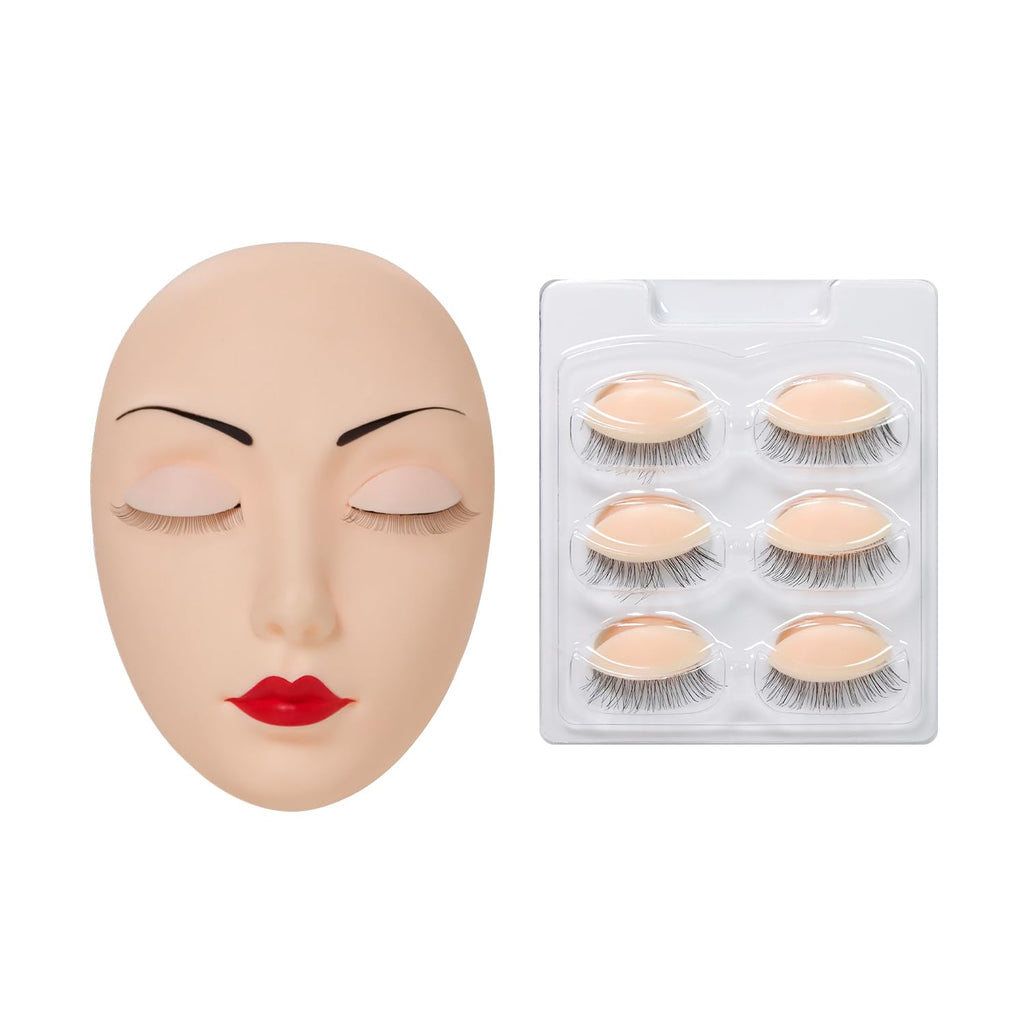 ANNAFRIS Lash Mannequin Head with Removable Eyelids – Lash Extension Training Practice Head (White)