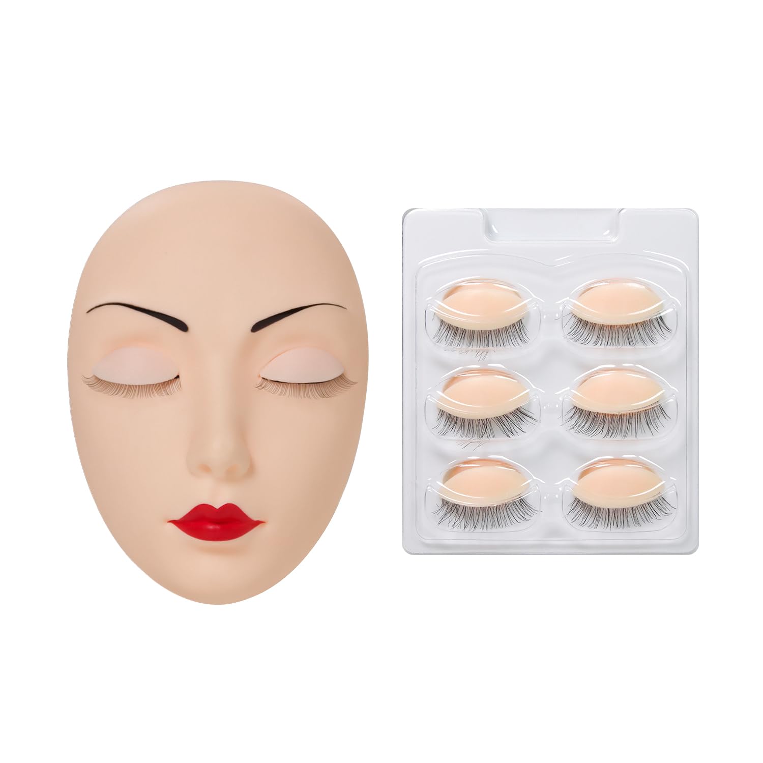 ANNAFRIS Lash Mannequin Head with Removable Eyelids – Lash Extension Training Practice Head (White)