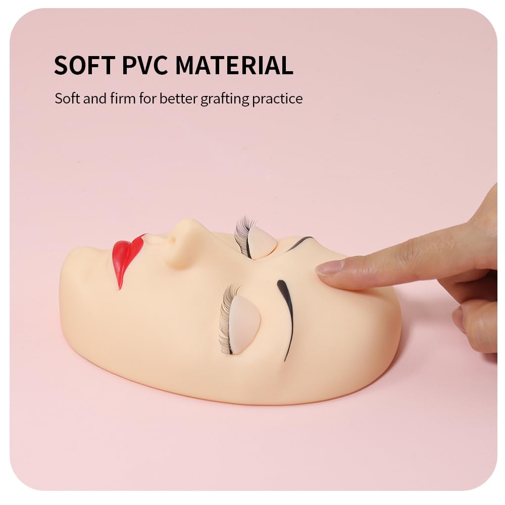 ANNAFRIS Lash Mannequin Head with Removable Eyelids – Lash Extension Training Practice Head (White)