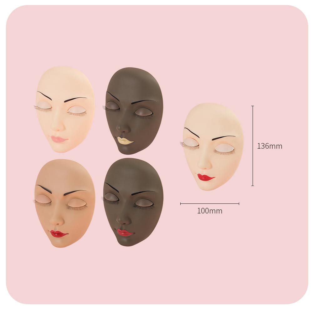 ANNAFRIS Lash Mannequin Head with Removable Eyelids – Lash Extension Training Practice Head (White)