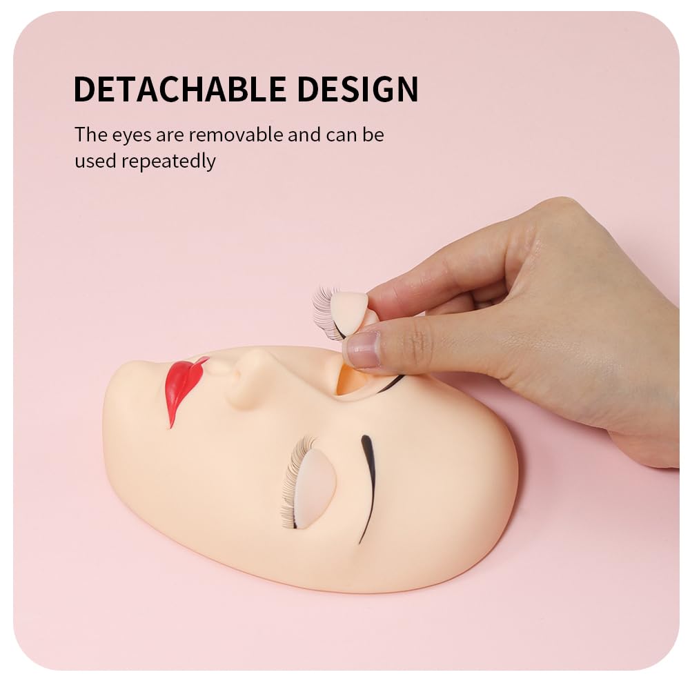 ANNAFRIS Lash Mannequin Head with Removable Eyelids – Lash Extension Training Practice Head (White)