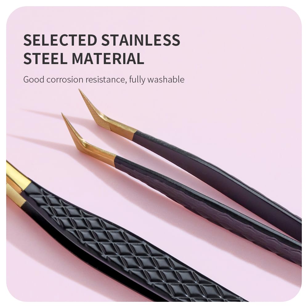 ANNAFRIS Lash Tweezers with Fiber Tip | Precision for Volume Lash Extensions