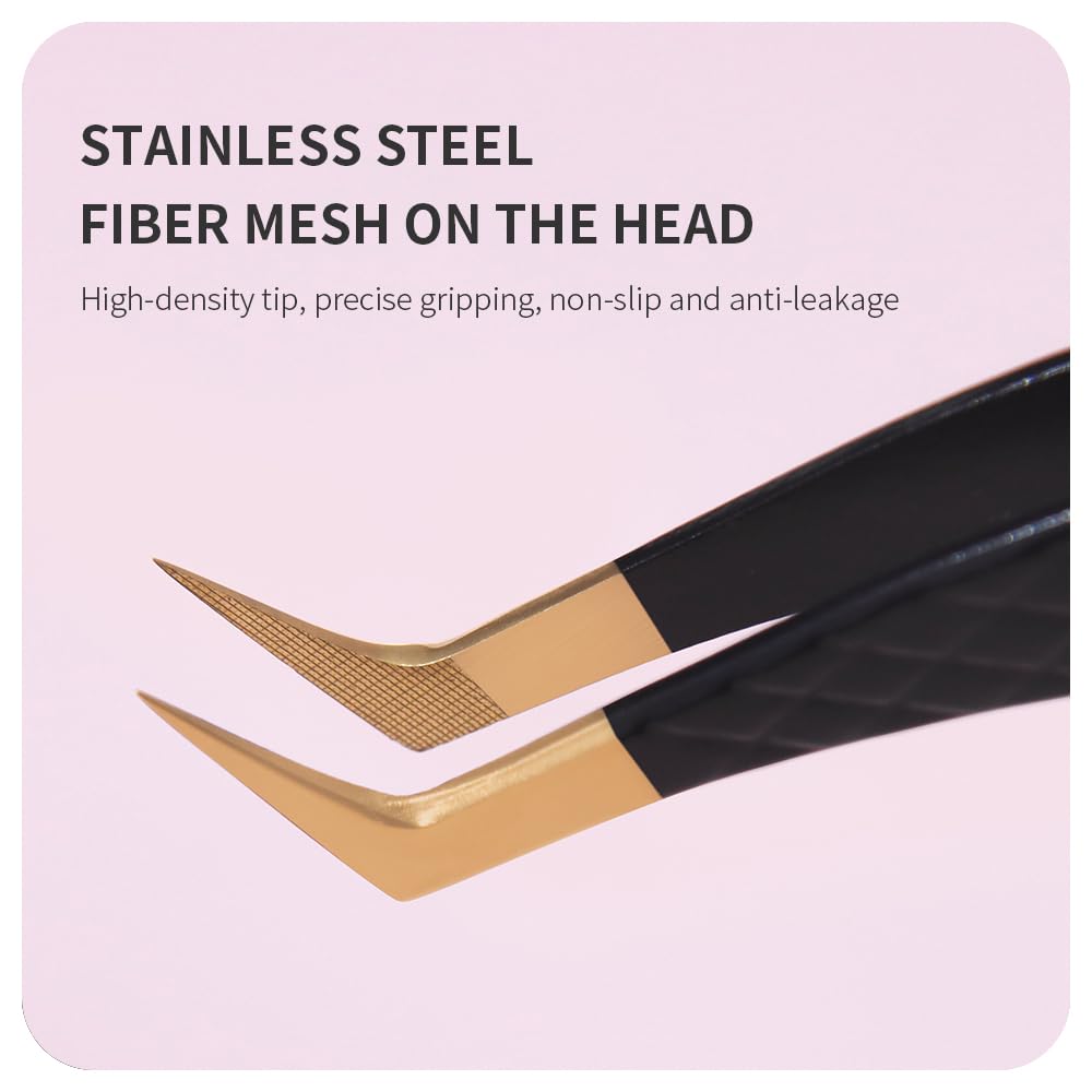 ANNAFRIS Lash Tweezers with Fiber Tip | Precision for Volume Lash Extensions
