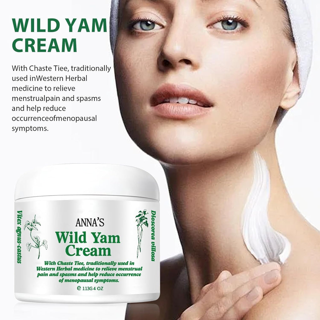 Anna's Organic Wild Yam Cream – Lightweight Body Moisturizer for All Skin Types