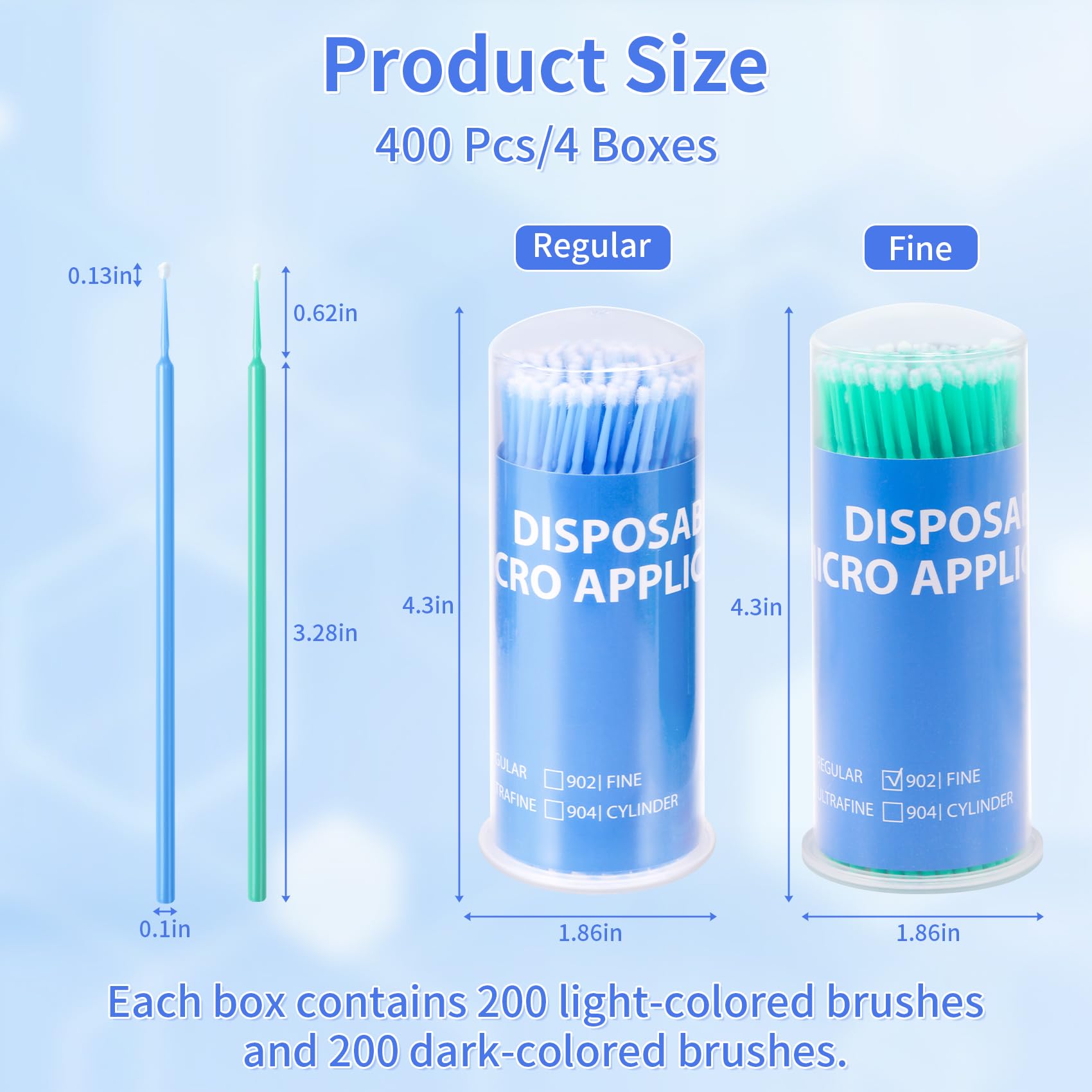 Annhua 400 PCS Disposable Micro Applicator Brush Bendable – Precision Micro Swabs for Eyelash Extensions, Dentistry & More