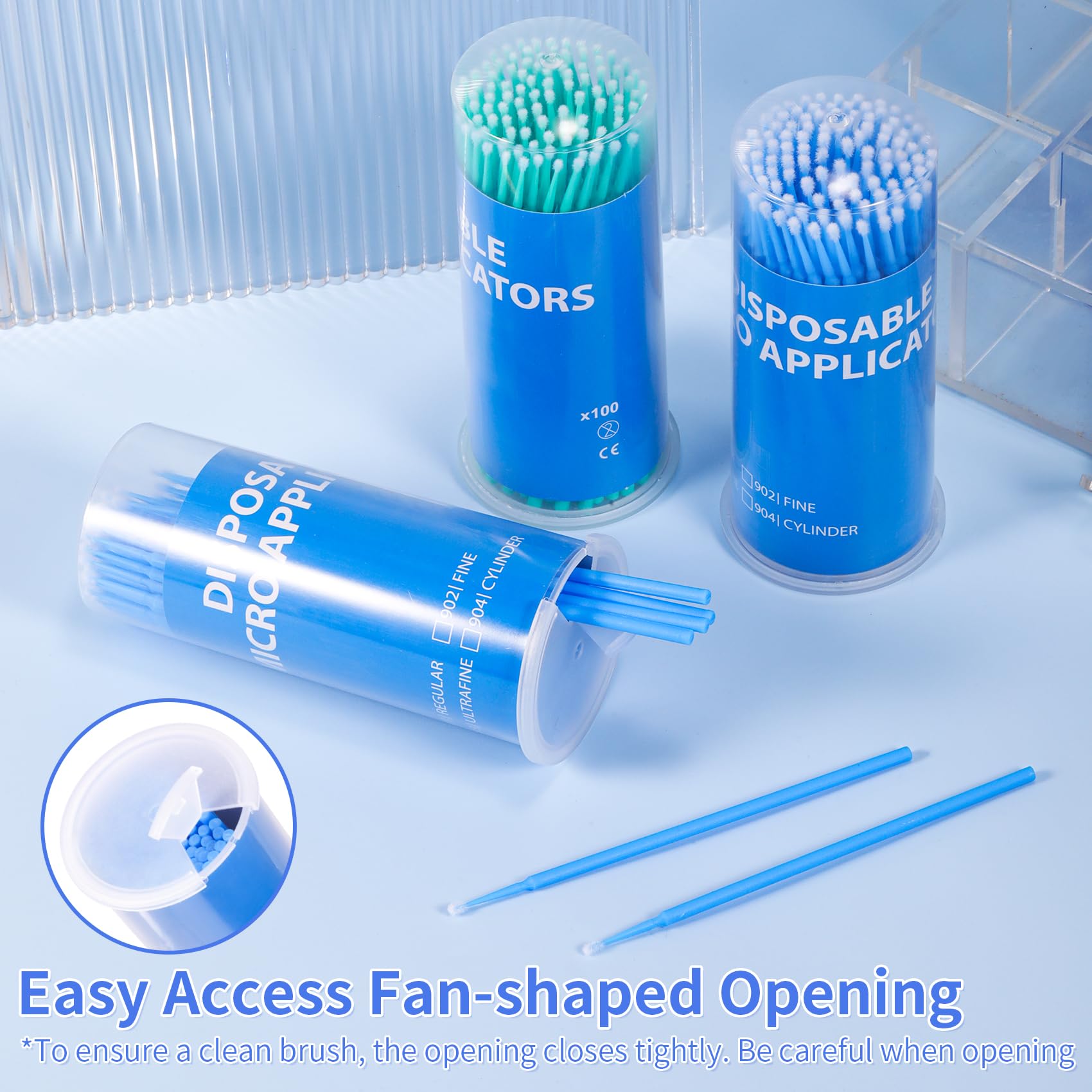 Annhua 400 PCS Disposable Micro Applicator Brush Bendable – Precision Micro Swabs for Eyelash Extensions, Dentistry & More