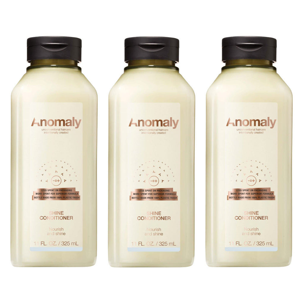 Anomaly Shine Deep Conditioner Detangler with Jojoba Oil & Murumuru Butter | Anti-Frizz | Sulfate & Paraben Free | Ocean-Plastic Packaging (11 oz x 3)
