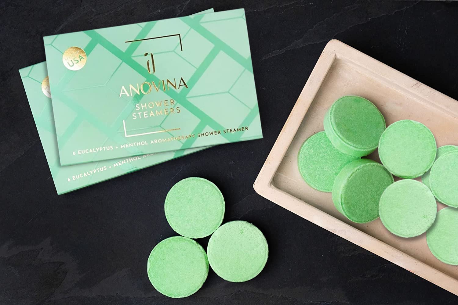 Anovina 12XL Eucalyptus Shower Steamers – Menthol Aromatherapy, Made in USA