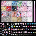 Anower 3D Nail Charms and Gems Mix - Butterfly, Flower, Bow, Heart