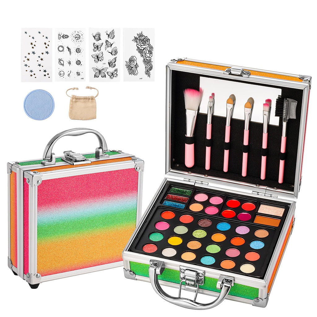 Anpro All-In-One Makeup Carry Case with Pro Teen Makeup Set – Complete Starter Cosmetics Kit