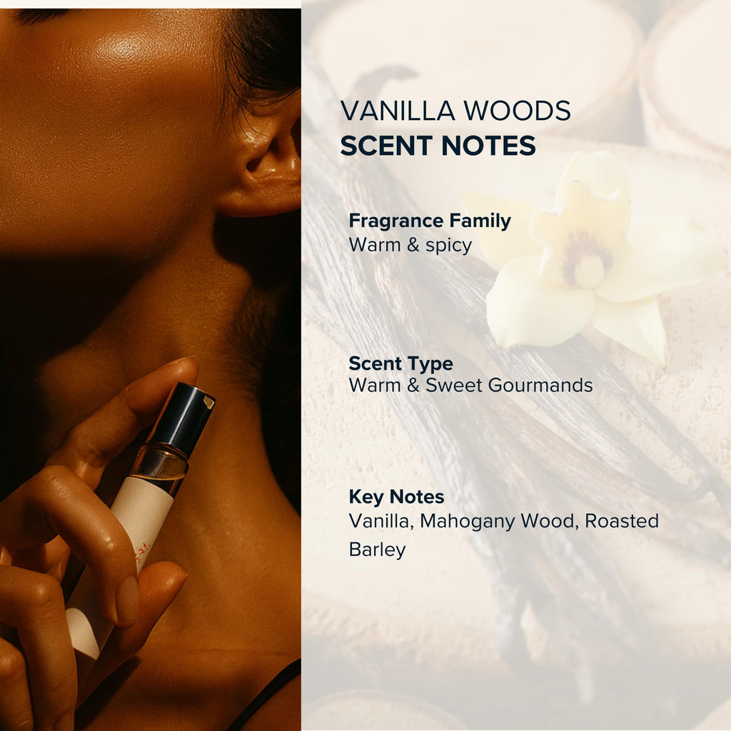 Anthology Vanilla Woods Perfume Oil Roll-On – Alcohol-Free, Woody Vanilla Scent (0.3 oz)
