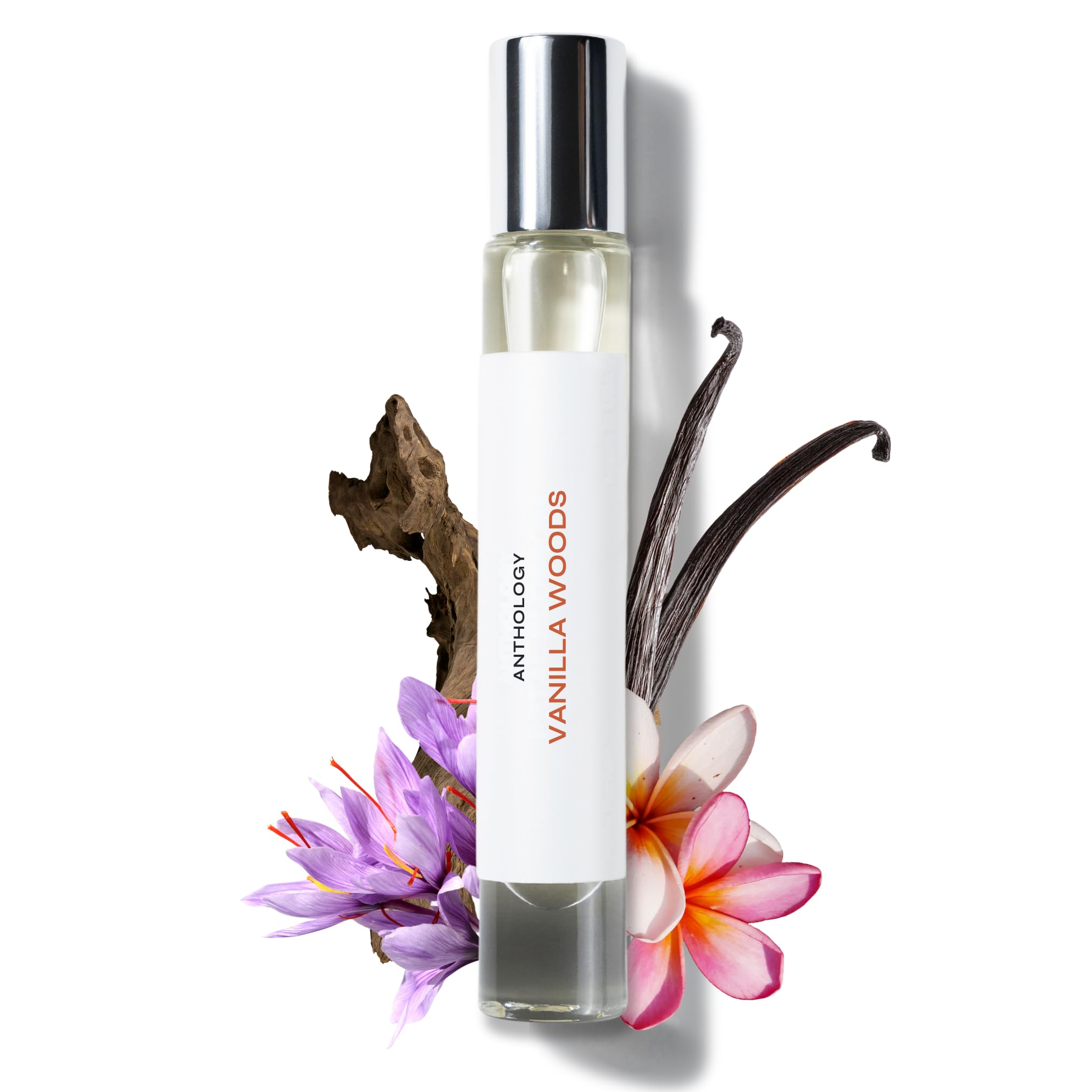 Anthology Vanilla Woods Perfume Oil Roll-On – Alcohol-Free, Woody Vanilla Scent (0.3 oz)