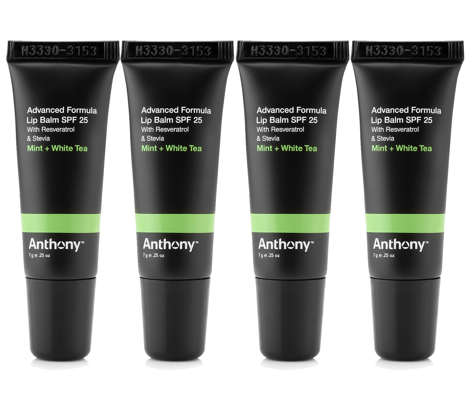 Anthony 25 SPF Lip Balm – SPF 25 Lip Care with Green Tea, Shea Butter & Vitamin E – 4-Pack