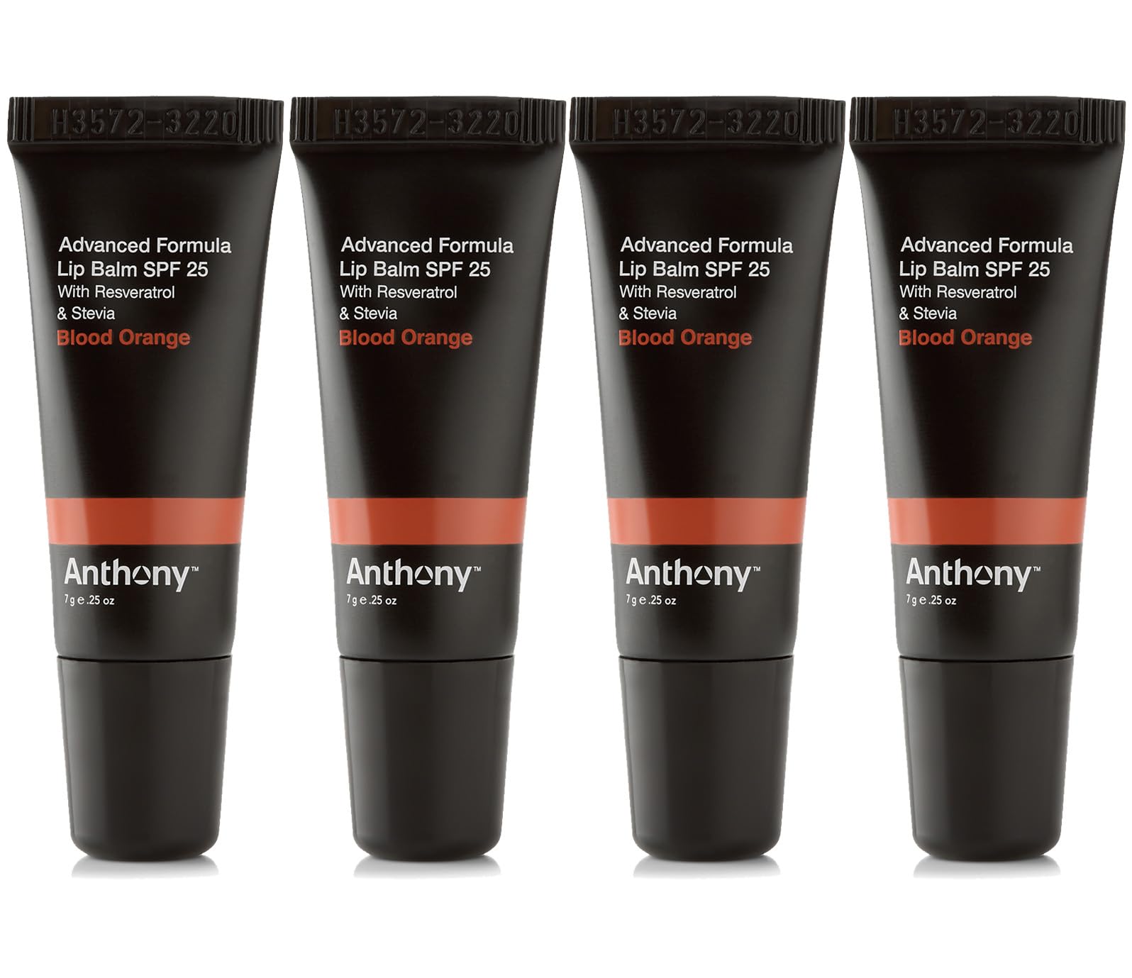Anthony 25 SPF Lip Balm – Blood Orange Flavor – 4 Pack with Green Tea Extract, Shea Butter & Vitamin E