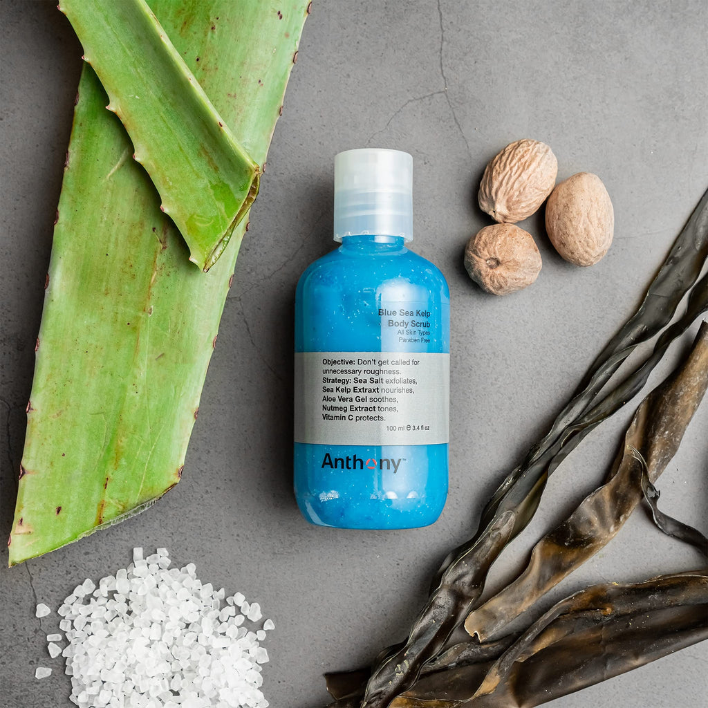 Anthony Exfoliating Body Scrub – Sea Salt, Vitamin C & Aloe Vera, Blue Sea Kelp (3.4 Fl Oz)