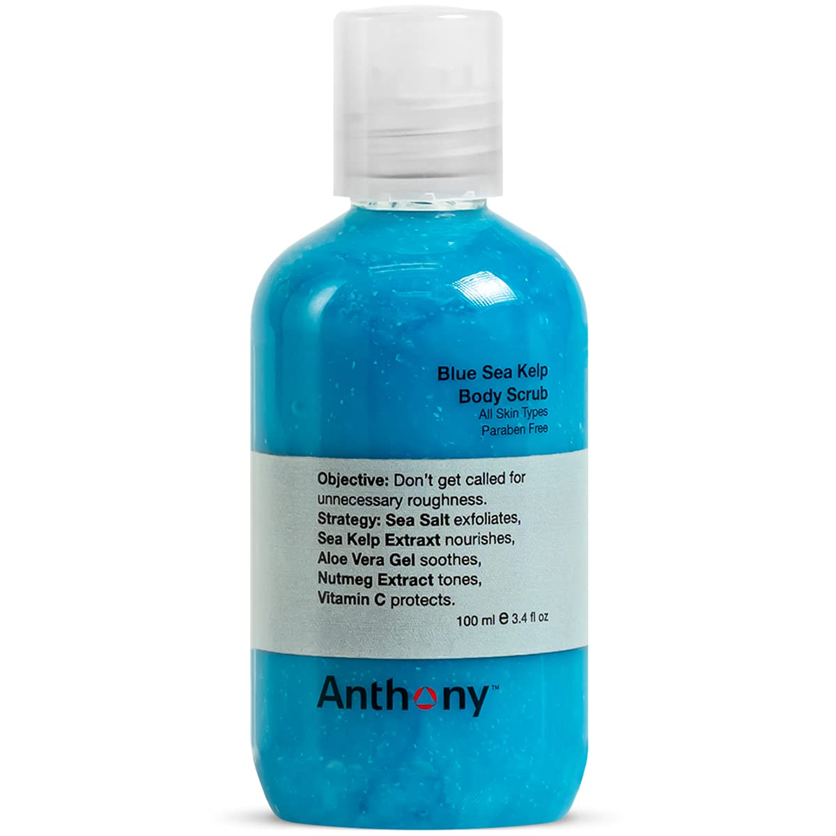Anthony Exfoliating Body Scrub – Sea Salt, Vitamin C & Aloe Vera, Blue Sea Kelp (3.4 Fl Oz)