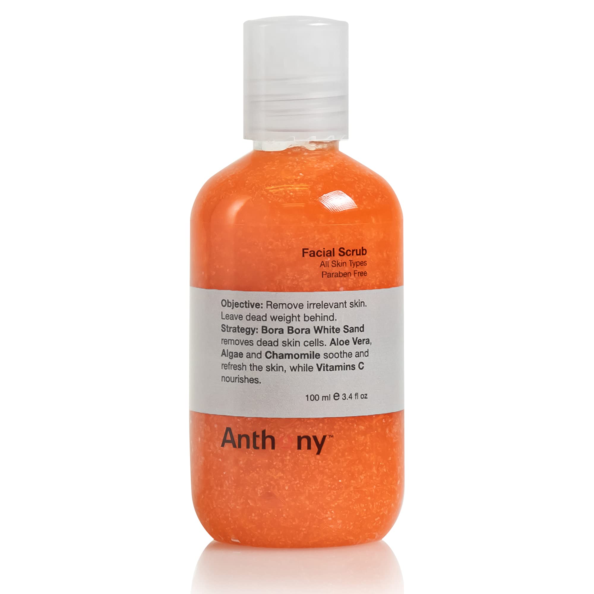 Anthony Facial Scrub – Men’s Exfoliating Face Wash with Vitamin C, Aloe, Chamomile & Algae | 3.4 Fl Oz