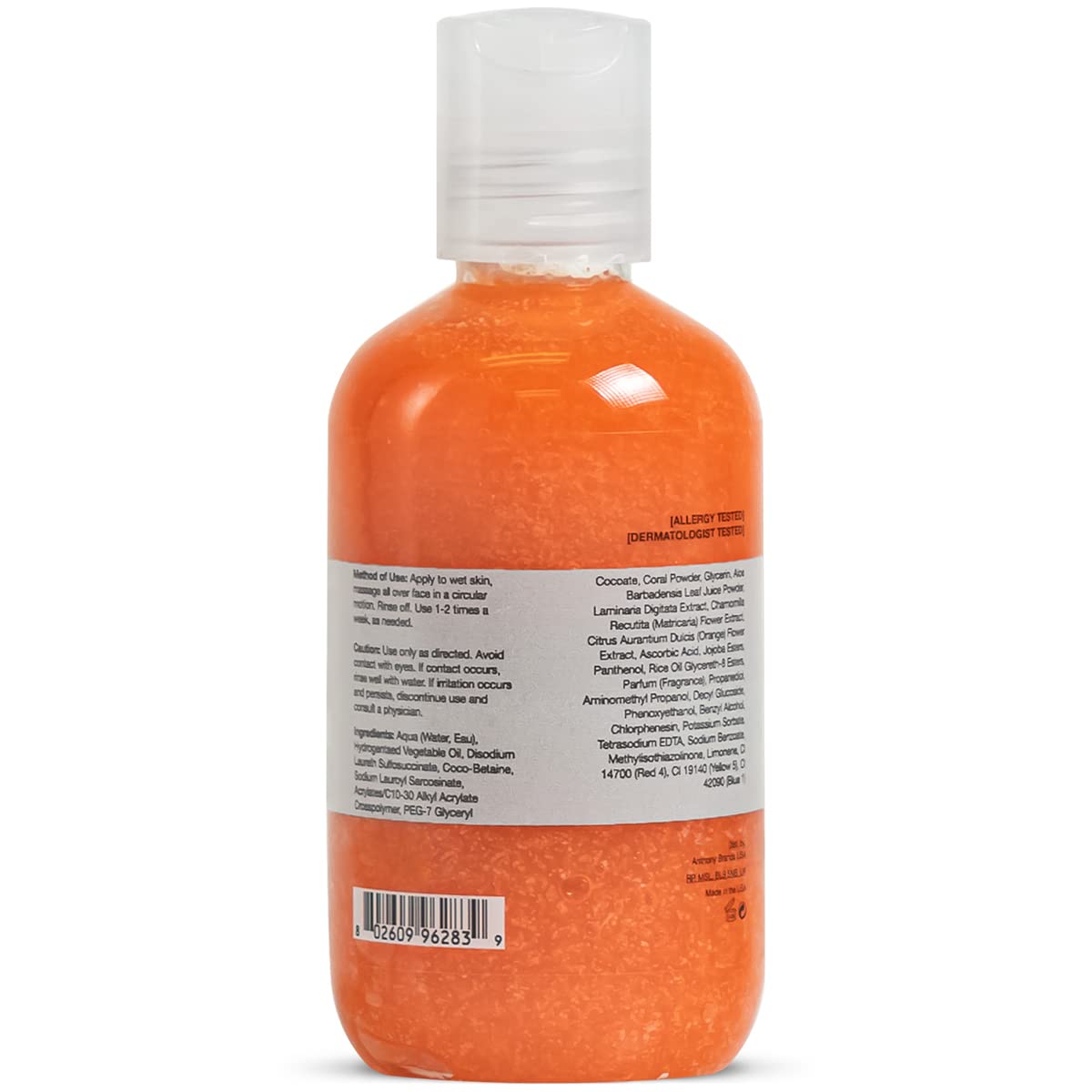 Anthony Facial Scrub – Men’s Exfoliating Face Wash with Vitamin C, Aloe, Chamomile & Algae | 3.4 Fl Oz