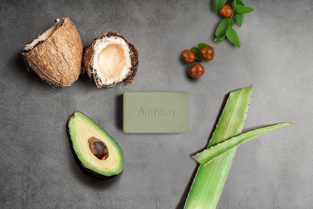 Anthony Buff It Hydrating Soap Bar 5 oz – 3-Pack | Jojoba Beads, Aloe, Avocado & Coconut Oils