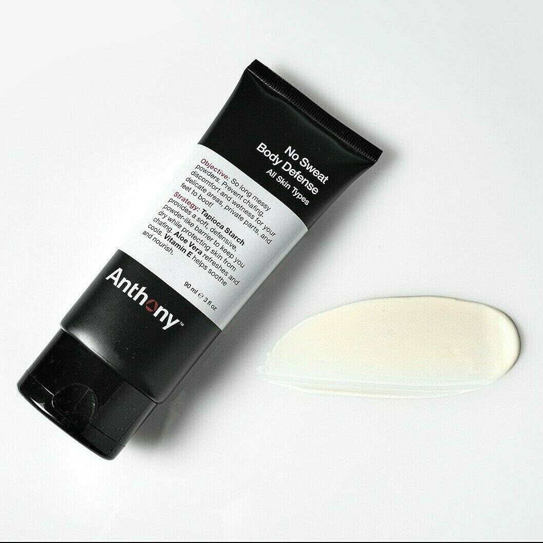 Anthony No Sweat Body Defense Deodorant for Men – Cream-to-Powder, Talc-Free, Anti-Chafing, 3 fl oz