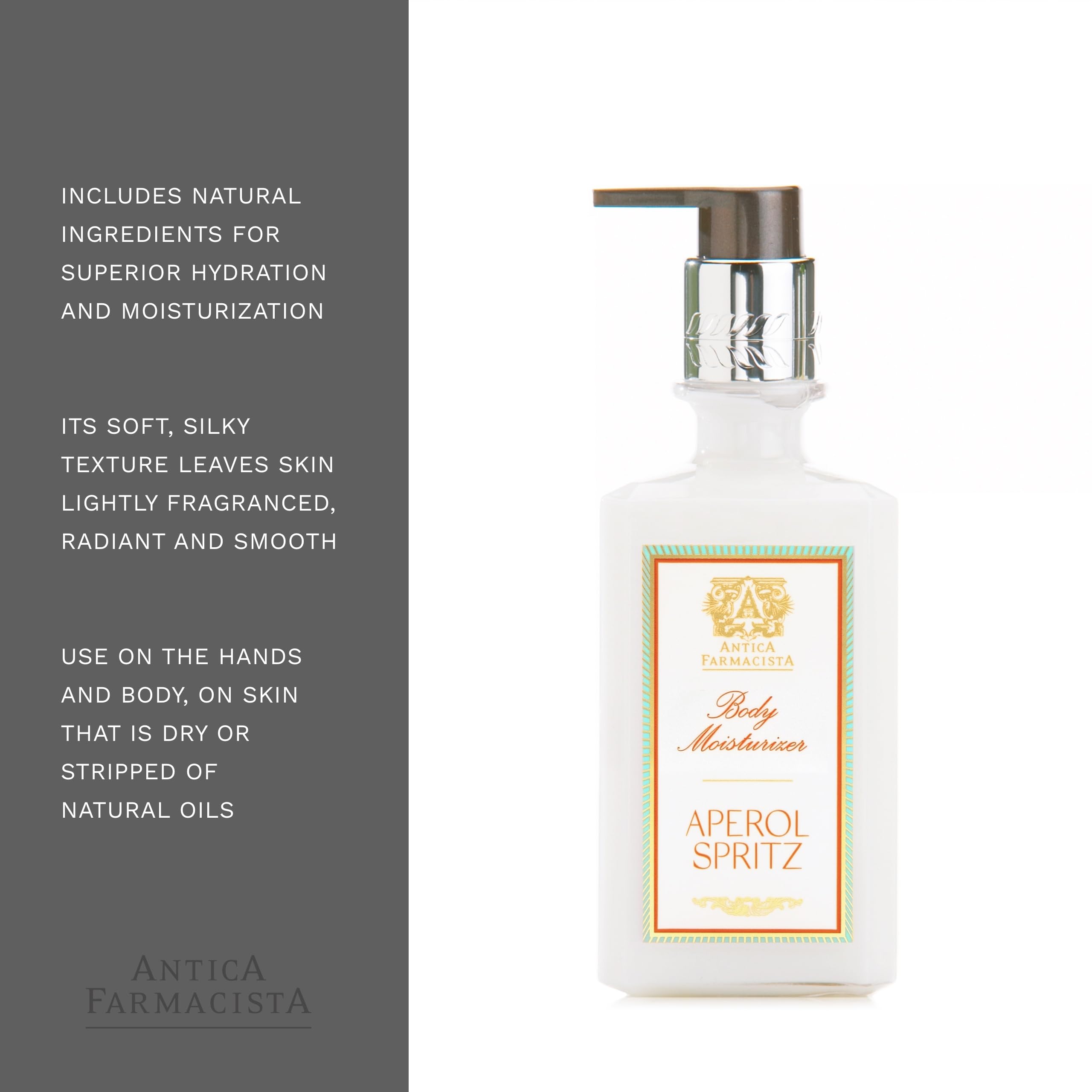 Antica Farmacista Body Moisturizer – Aperol Spritz Scent, Aloe Vera & Green Tea, 10 fl oz