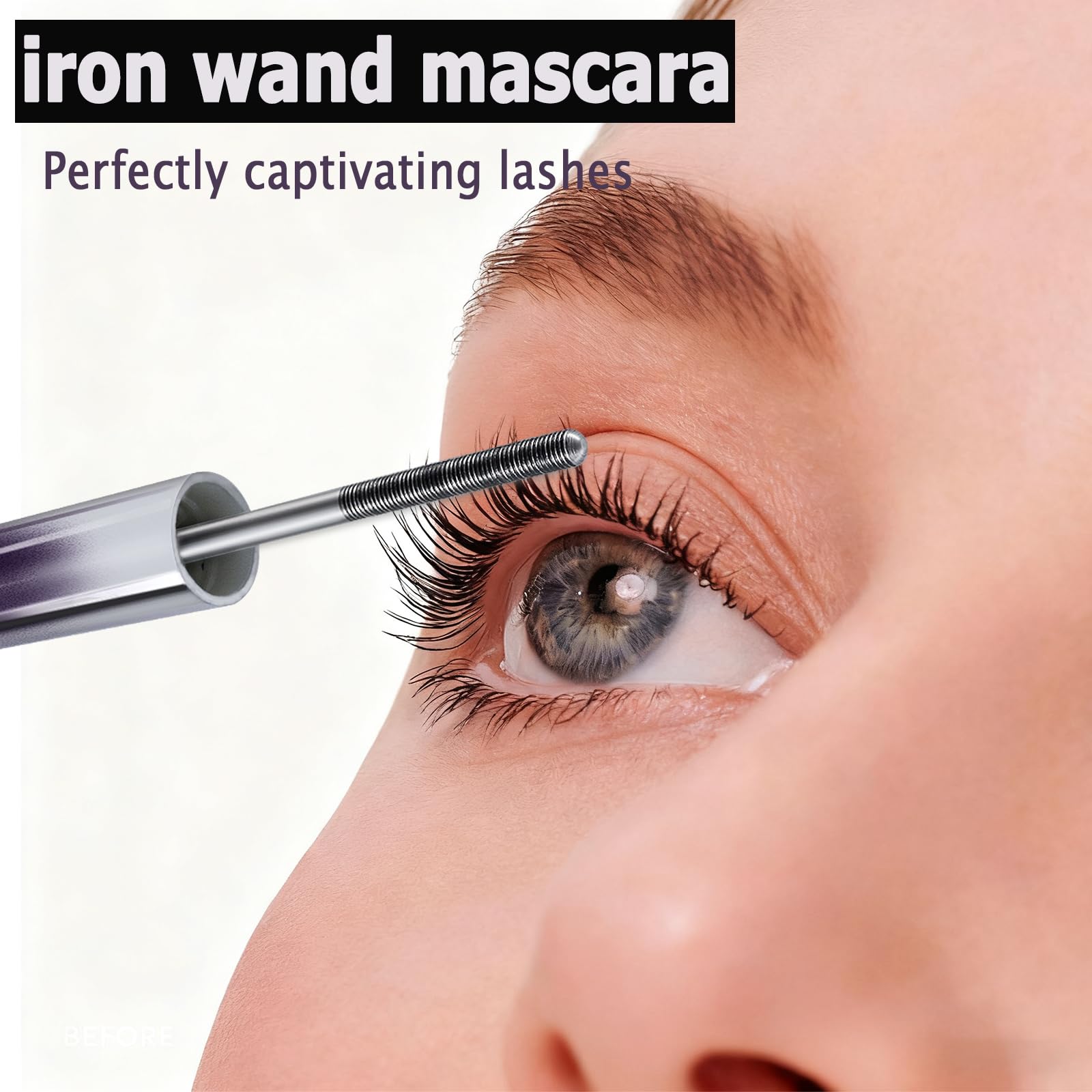 Anweina Iron Wand Mascara - 2-Pack, 3D Curl, Waterproof, Clump-Free