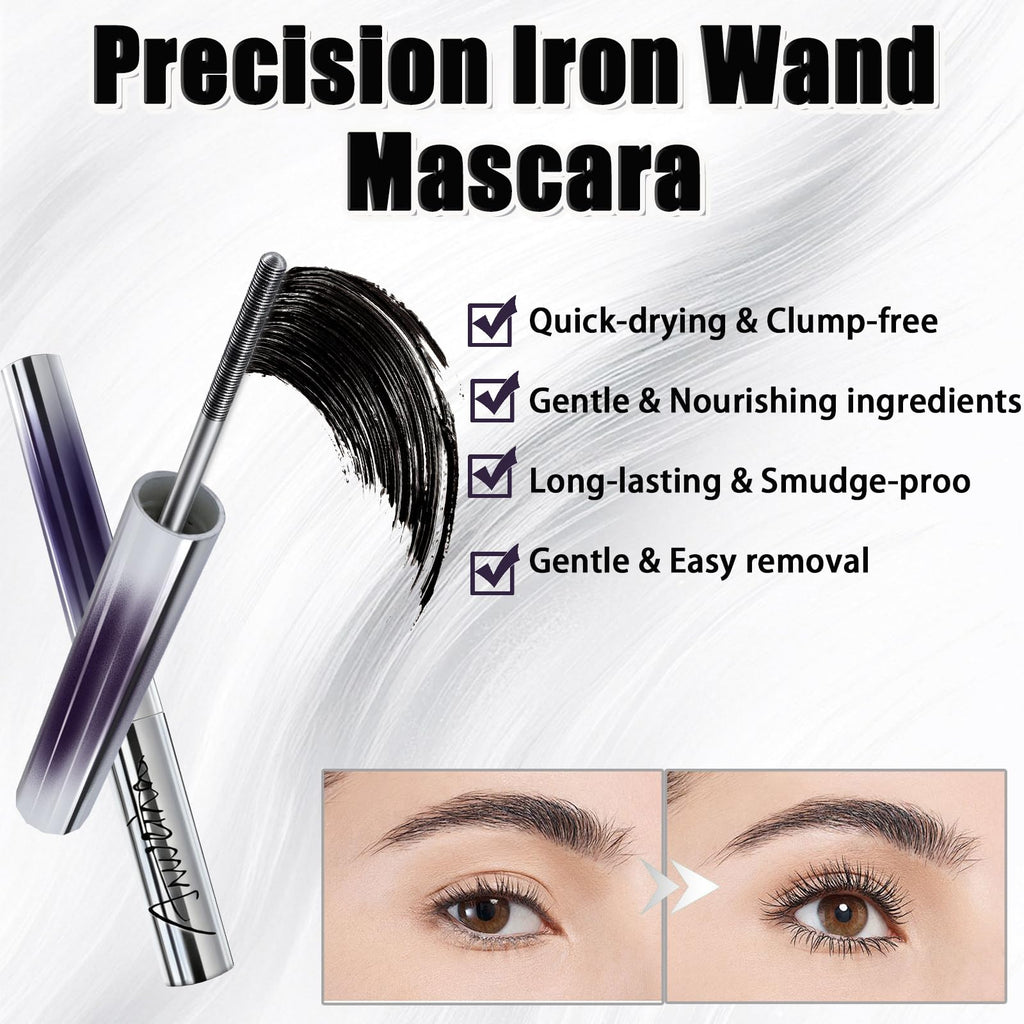 Anweina Iron Wand Mascara - 2-Pack, 3D Curl, Waterproof, Clump-Free