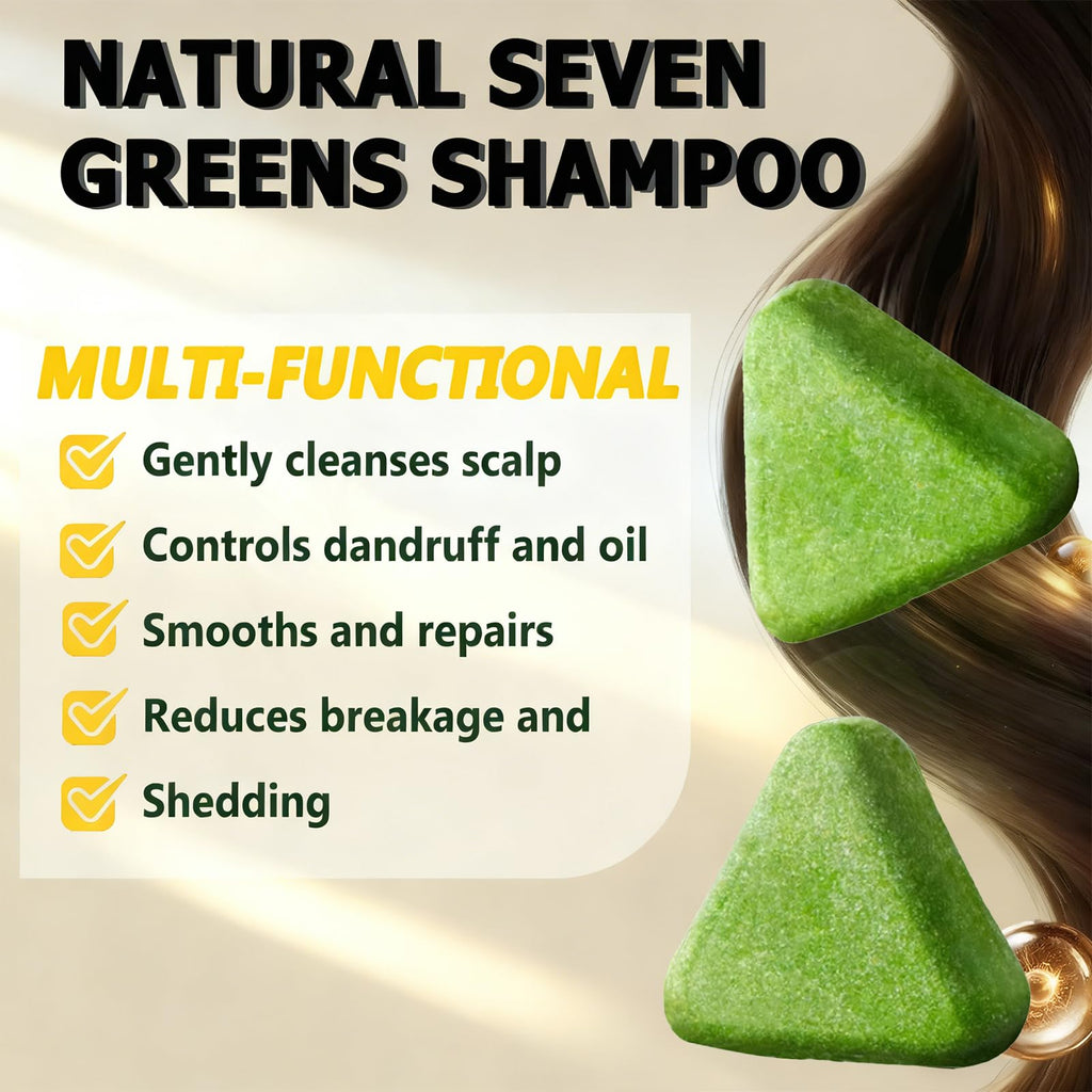 Anweina 2-Pack Nature Triangle Shampoo Bar – Nature Seven Greens, Usman Grass Formula
