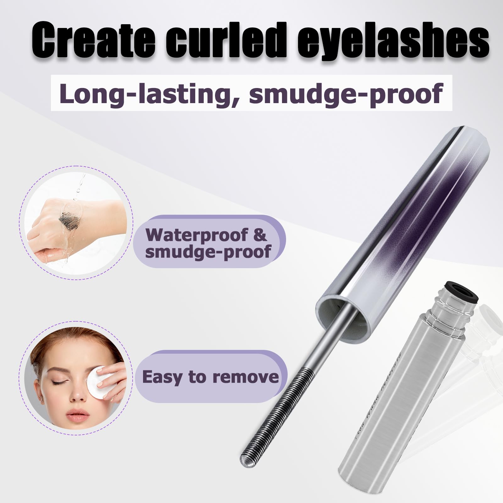 Anweina Iron Wand Mascara - 2-Pack, 3D Curl, Waterproof, Clump-Free