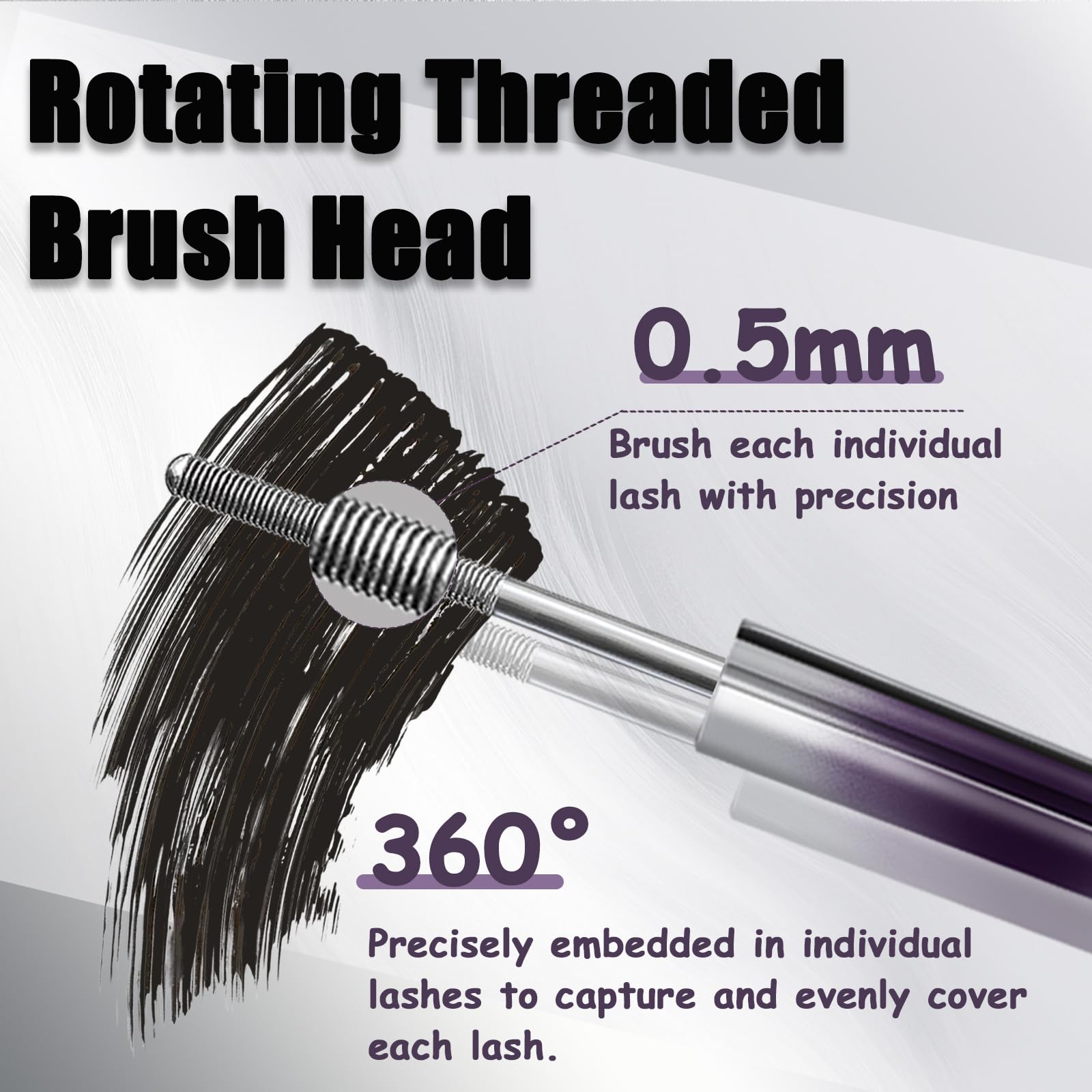 Anweina Iron Wand Mascara - 2-Pack, 3D Curl, Waterproof, Clump-Free