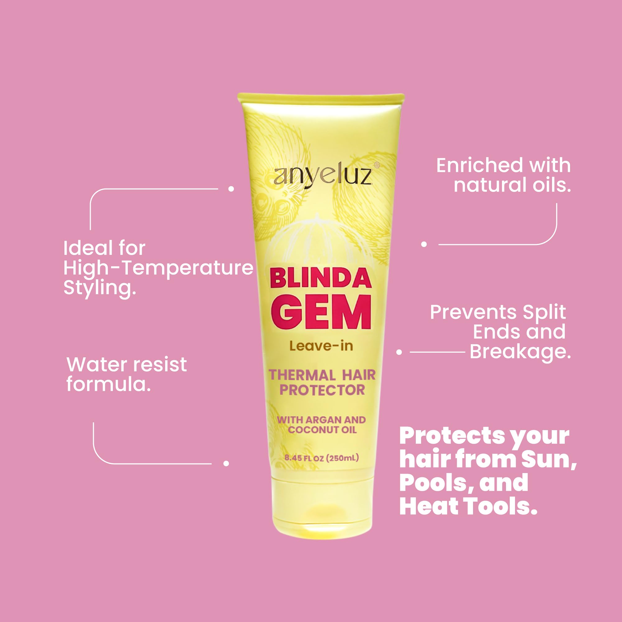 ANYELUZ Hair Thermal Protectant Blindagem – Coconut & Argan Oils