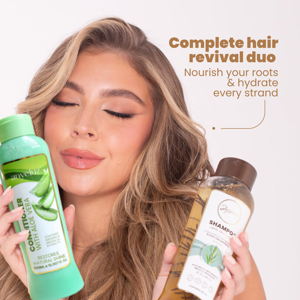 ANYELUZ Rosemary Shampoo & Aloe Conditioner Set – Hydration, Volume & Shine