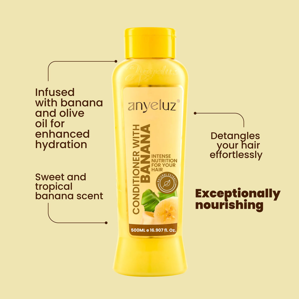 ANYELUZ Banana Conditioner | Deep Conditioning with Olive Oil for Fragile & Damaged Hair