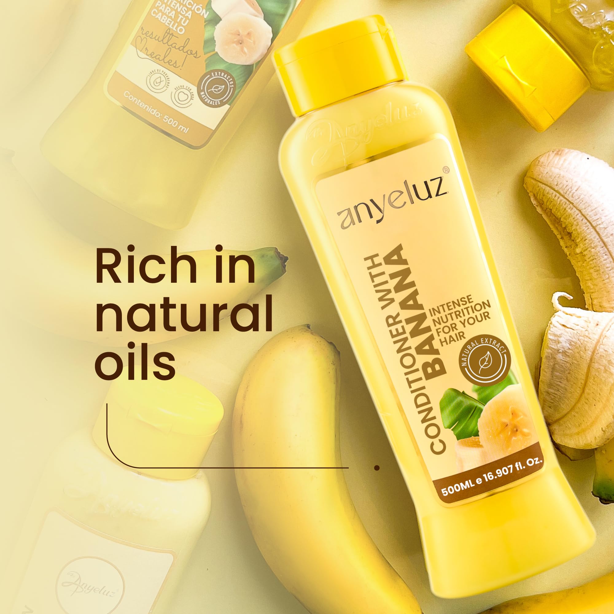ANYELUZ Banana Conditioner | Deep Conditioning with Olive Oil for Fragile & Damaged Hair