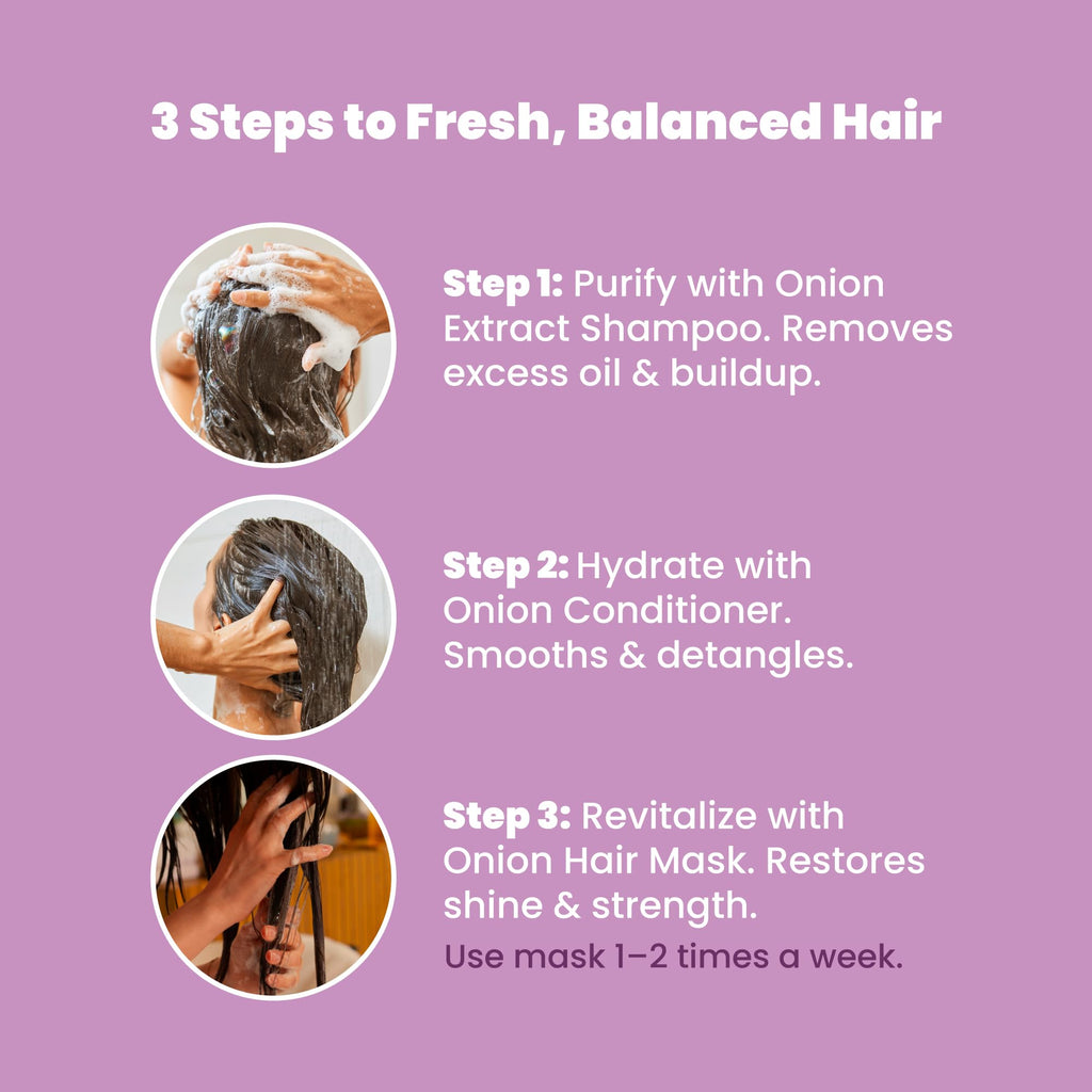 ANYELUZ Onion Hair Care Set — Shampoo, Conditioner & Hair Mask