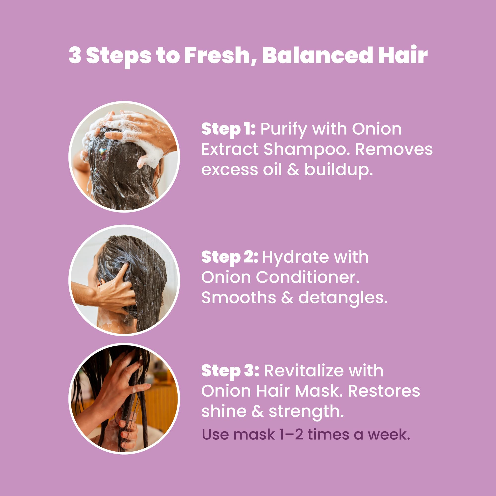 ANYELUZ Onion Hair Care Set — Shampoo, Conditioner & Hair Mask