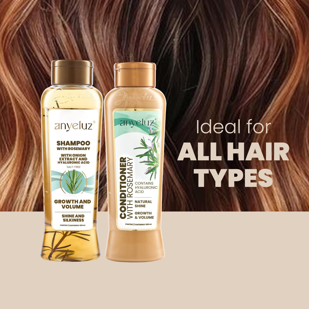ANYELUZ Rosemary Shampoo & Conditioner Set with Hyaluronic Acid – Strengthen, Hydrate, Shine