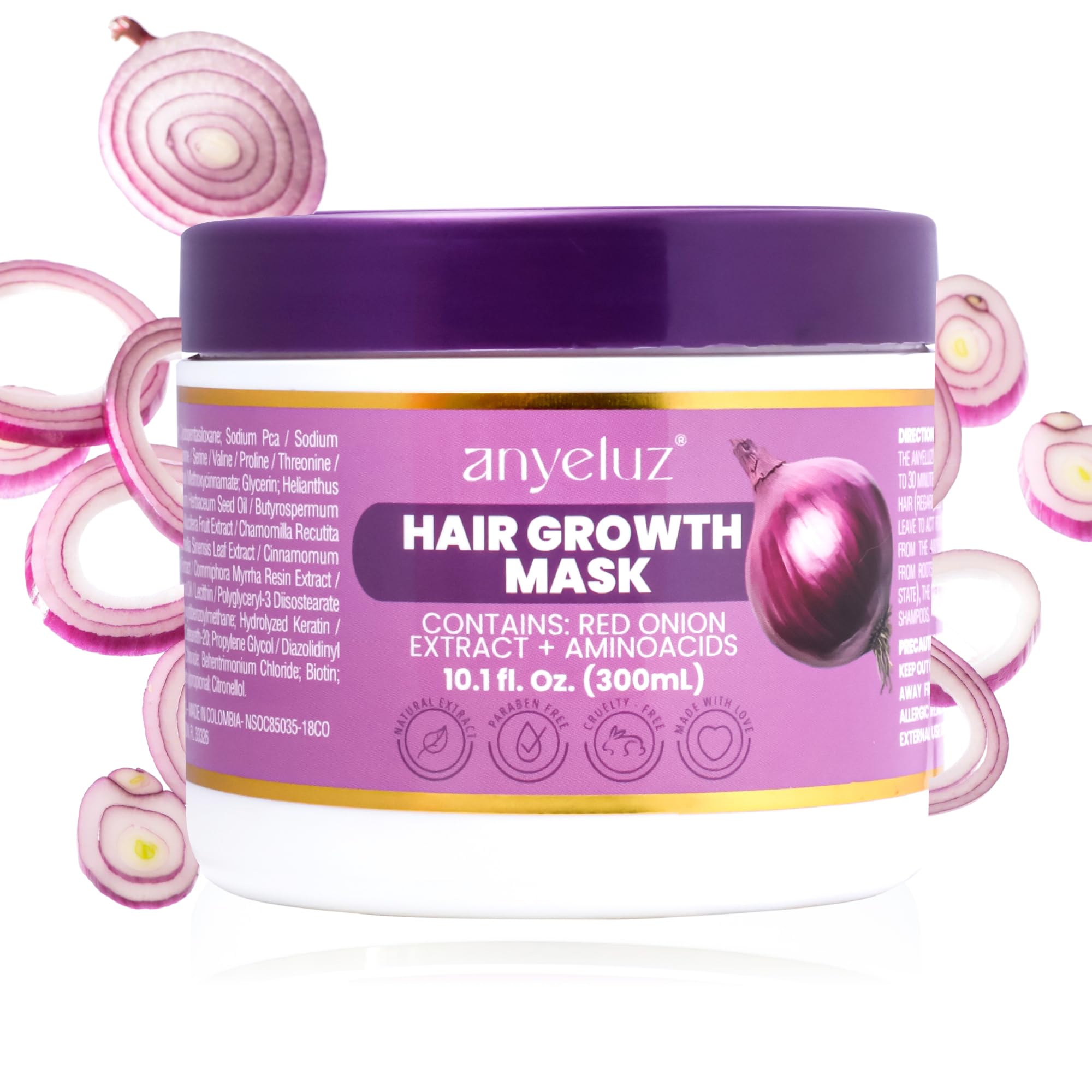 ANYELUZ Onion Hair Mask and Repair Therapy – Hydration, Strength, and Color Protection